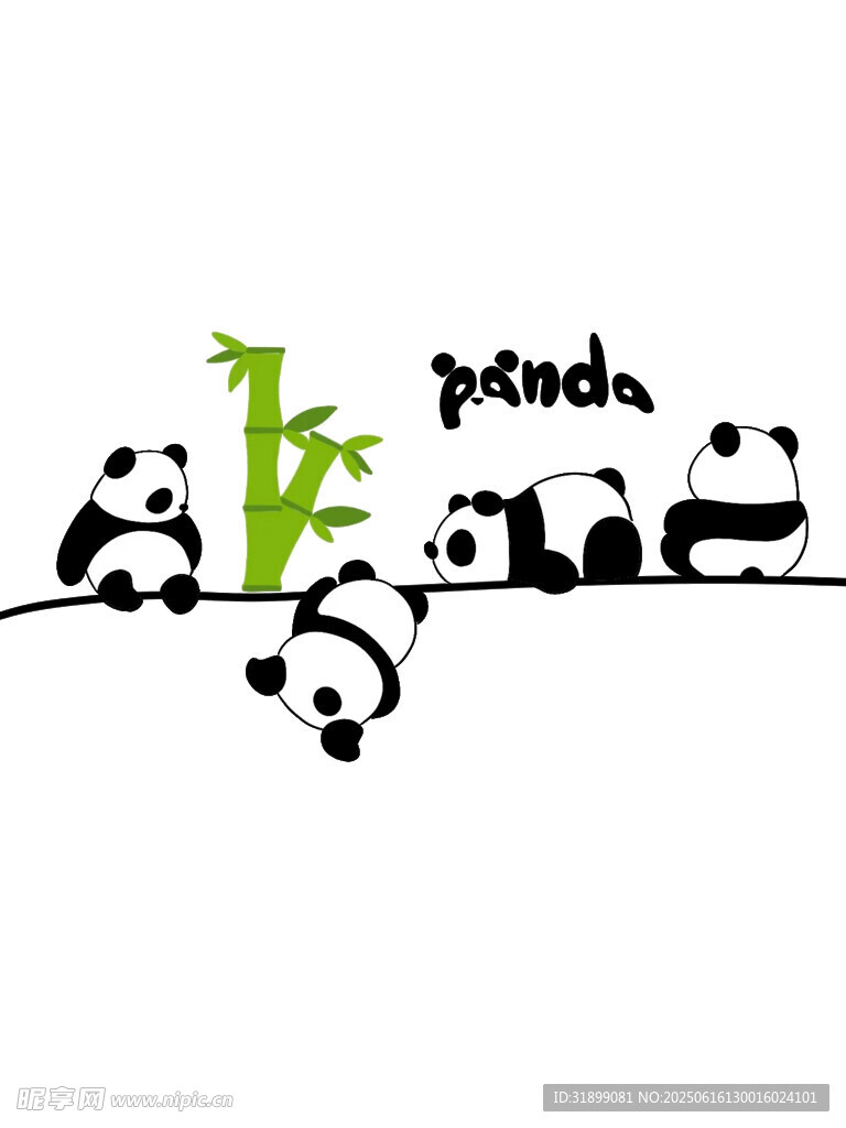 熊猫竹子图案设计元素