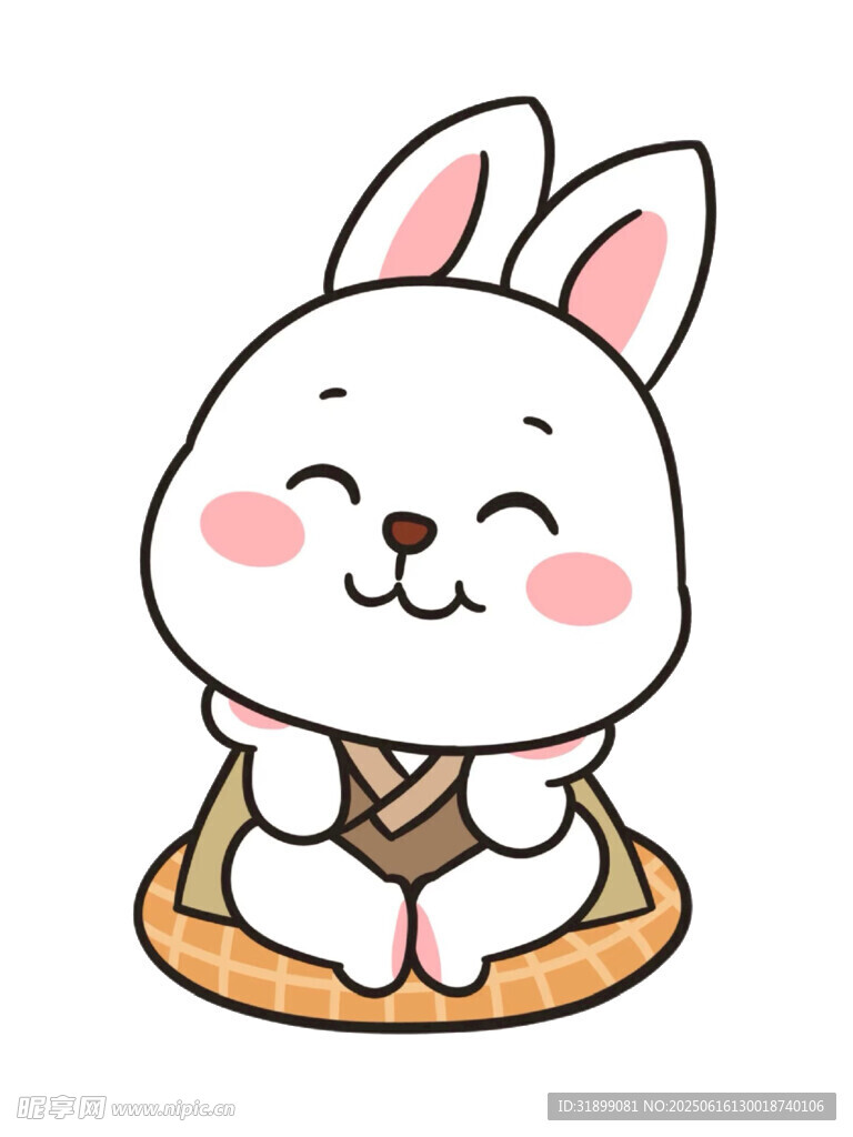 可爱坐姿小兔