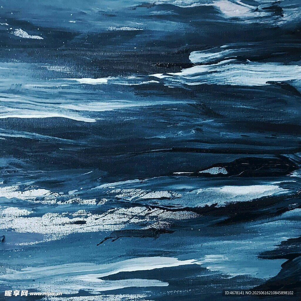蓝色抽象海洋纹理画作