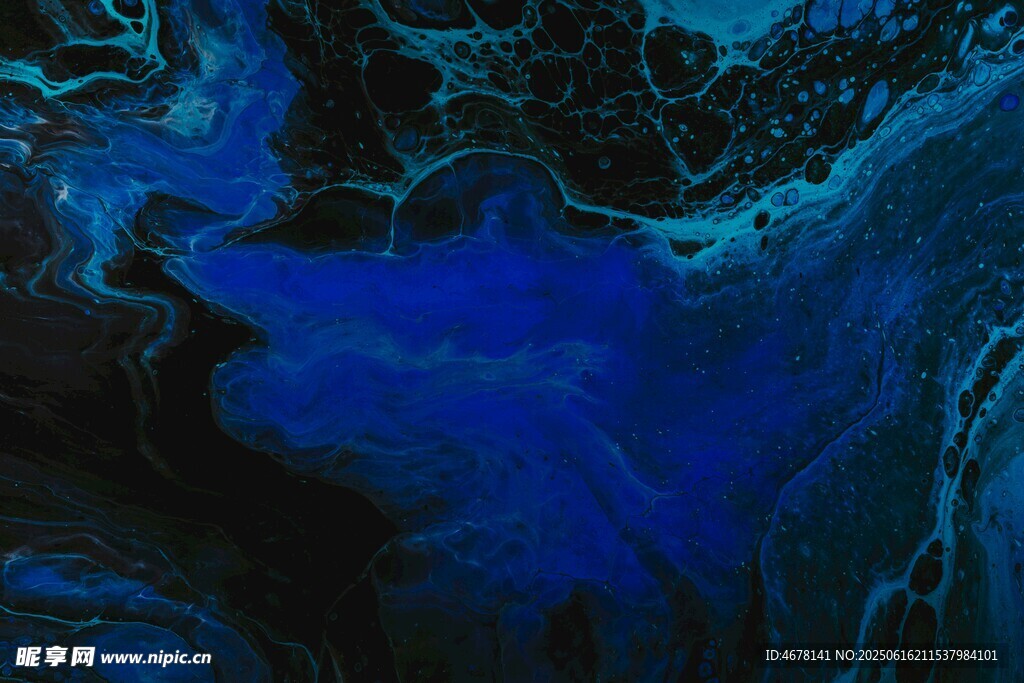 梦幻蓝色流体艺术画面