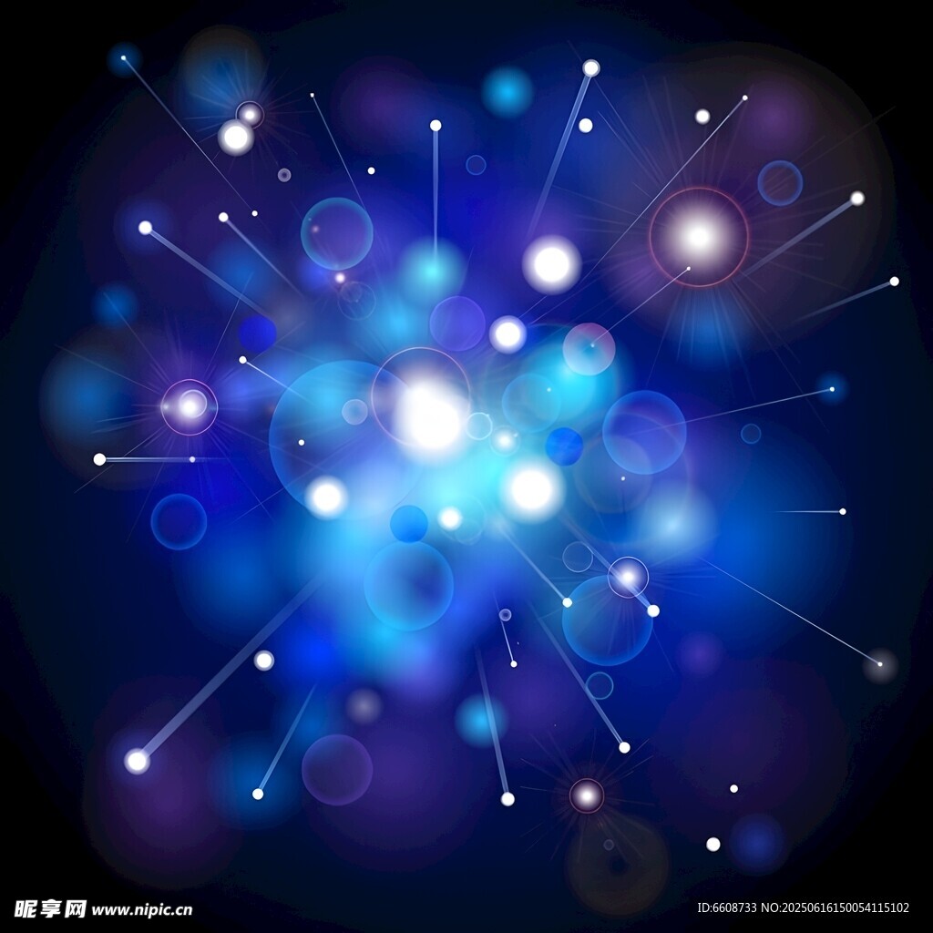 梦幻蓝色光效星空背景