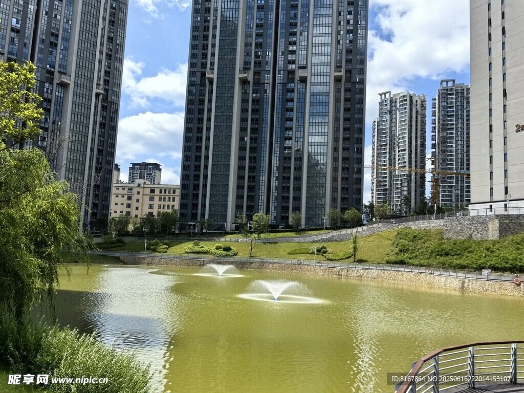 城市河畔高楼景观