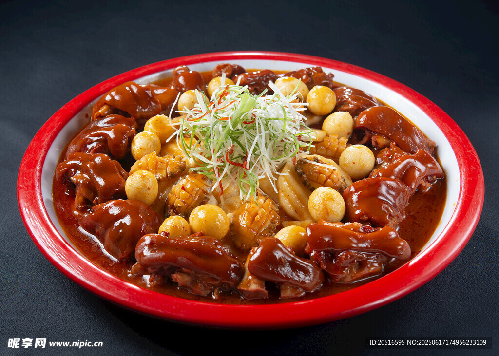 美味红烧菜肴配点缀食材