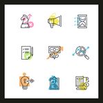 多彩创意办公相关图标集