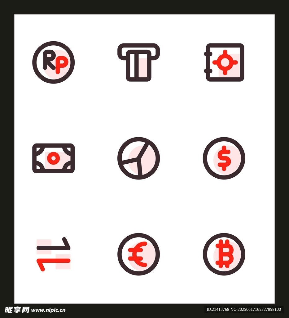 金融货币相关图标集合