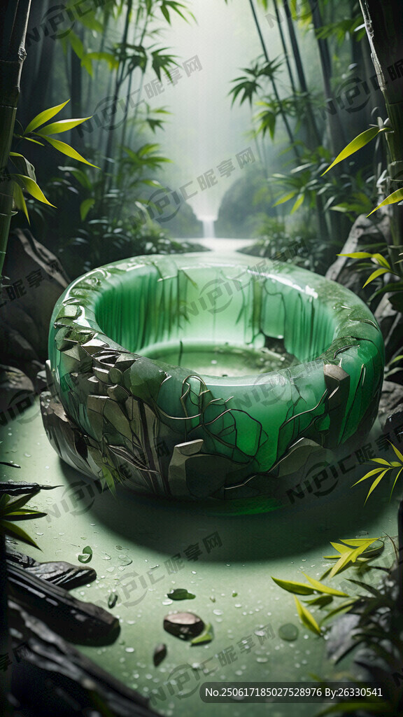 翡翠巡展 绿色的底 手镯