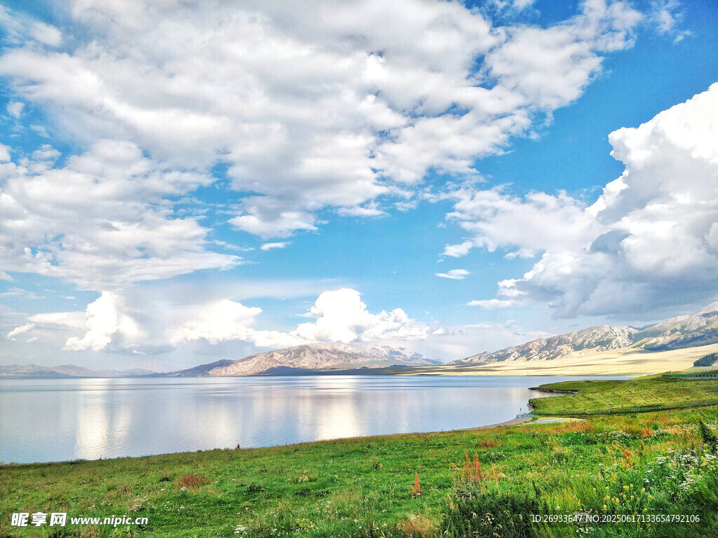 湖畔草原美景