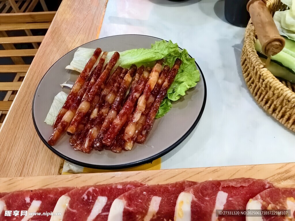 美味培根卷诱人美食呈现