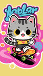 卡通滑板小猫