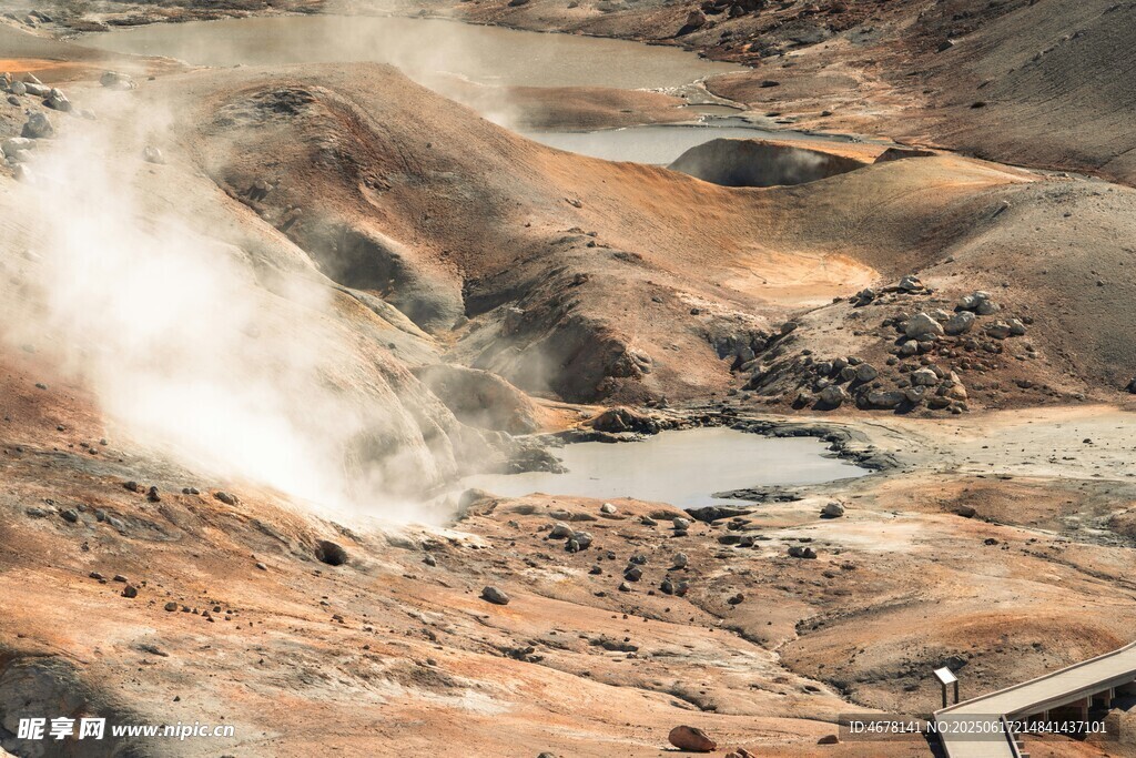 荒凉火山地貌景观
