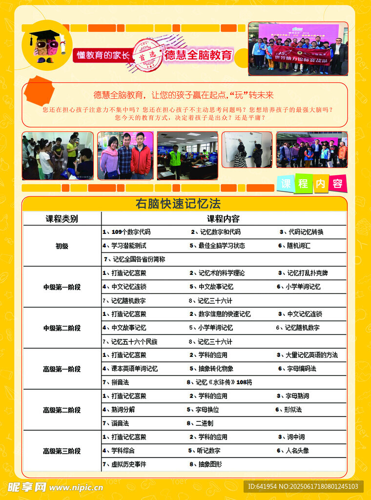 活动节目单展示