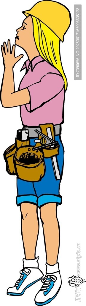 女电工准备开展工作