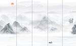 中式山水画背景图片