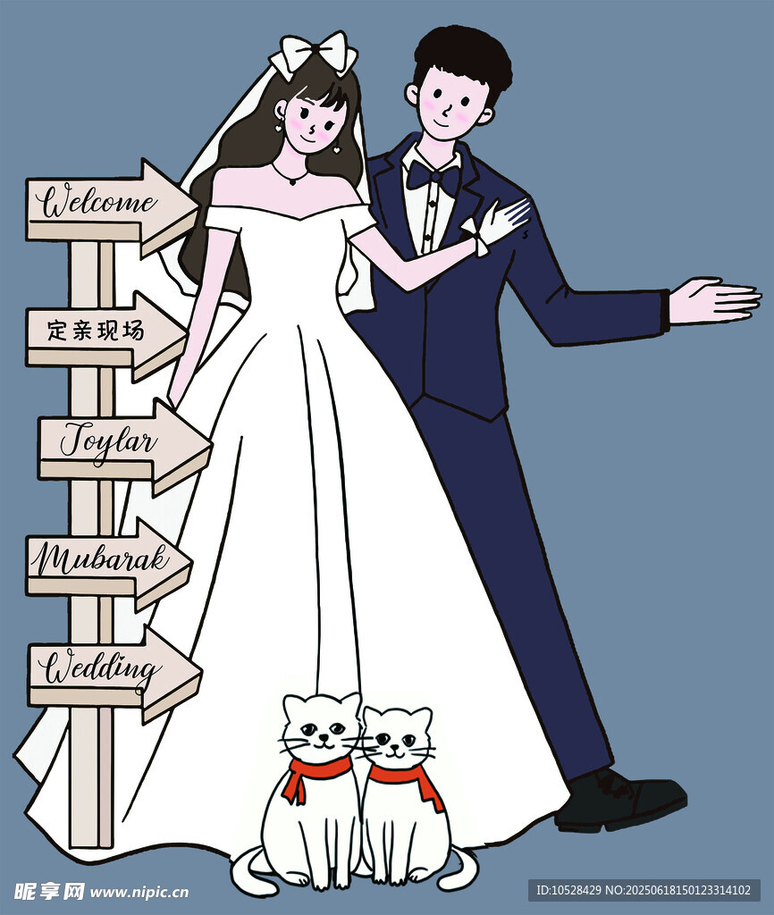 婚礼漫画卡通头像迎宾