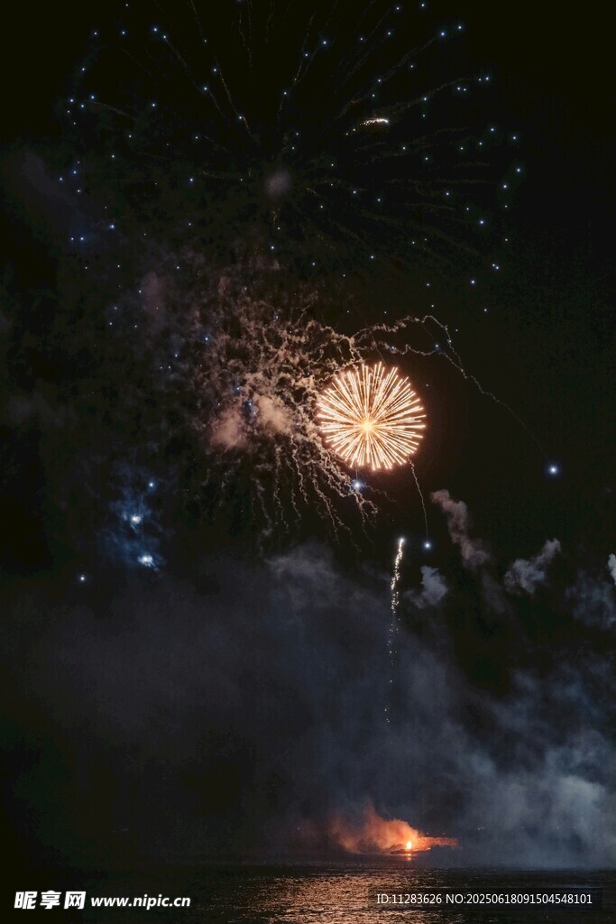 夜空绽放的绚烂烟花