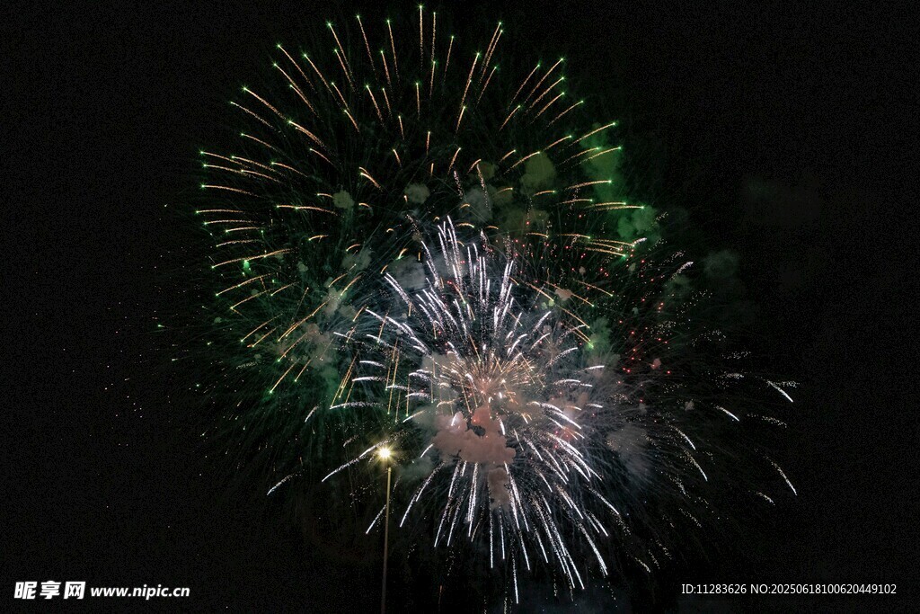 夜空中绚烂的烟花绽放