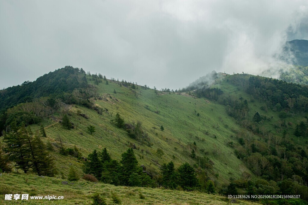青山云雾间的自然美景