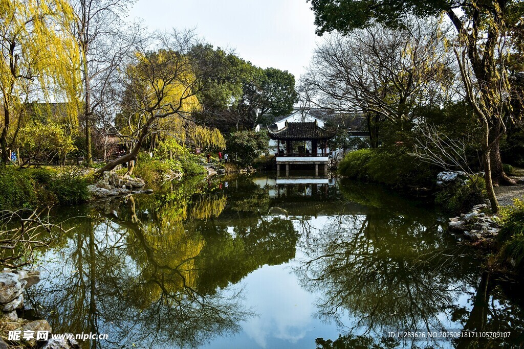 中式园林水景风光