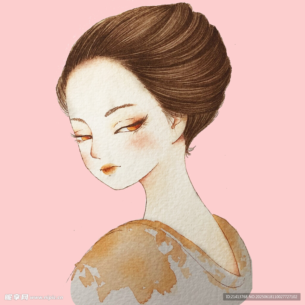古风优雅女子侧颜