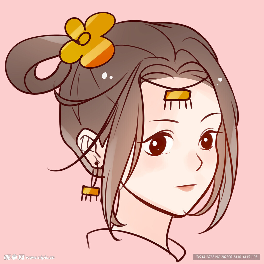 古风发饰少女头像