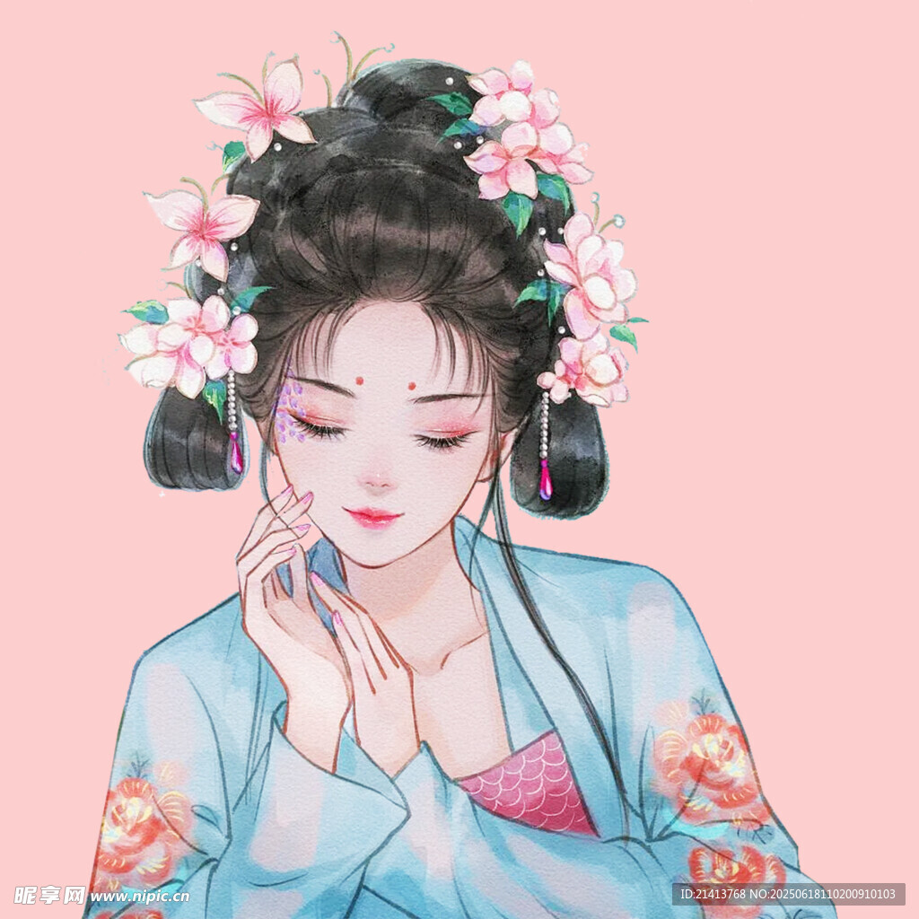 古风佳人 簪花浅笑