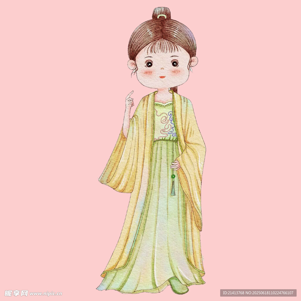 古风汉服卡通少女形象
