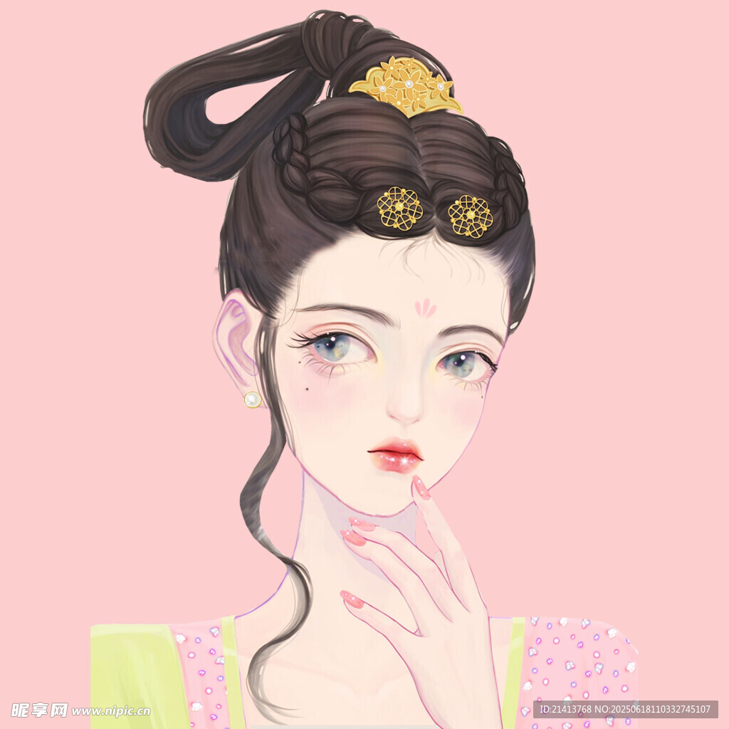 古风美人 发髻精致妆容雅