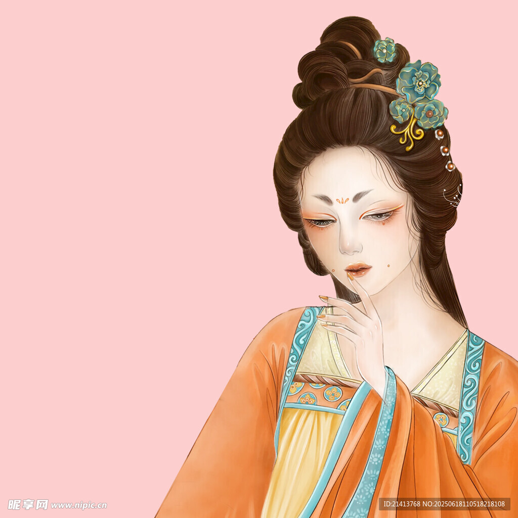 古风美人  典雅发髻华服
