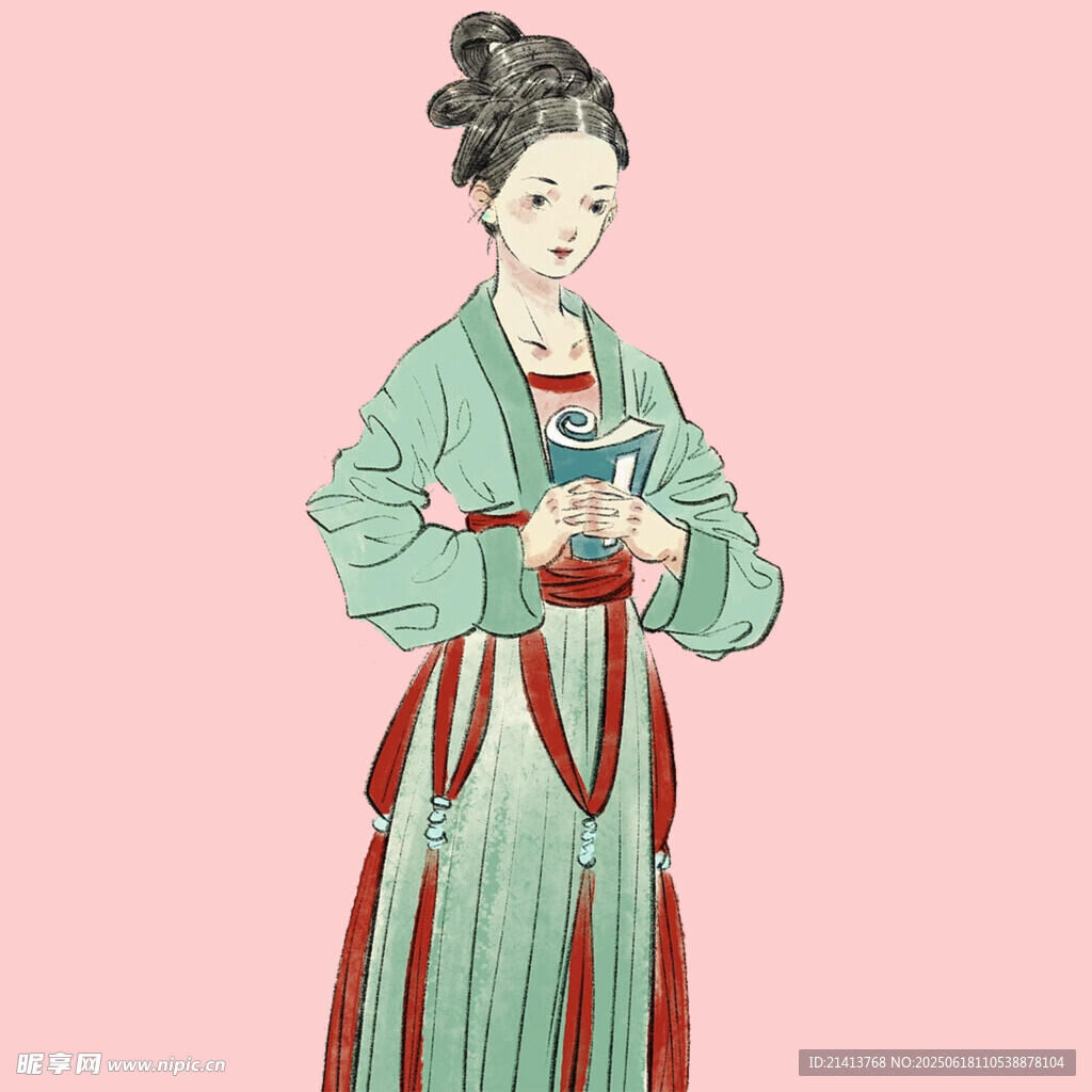 古风女子持物优雅形象