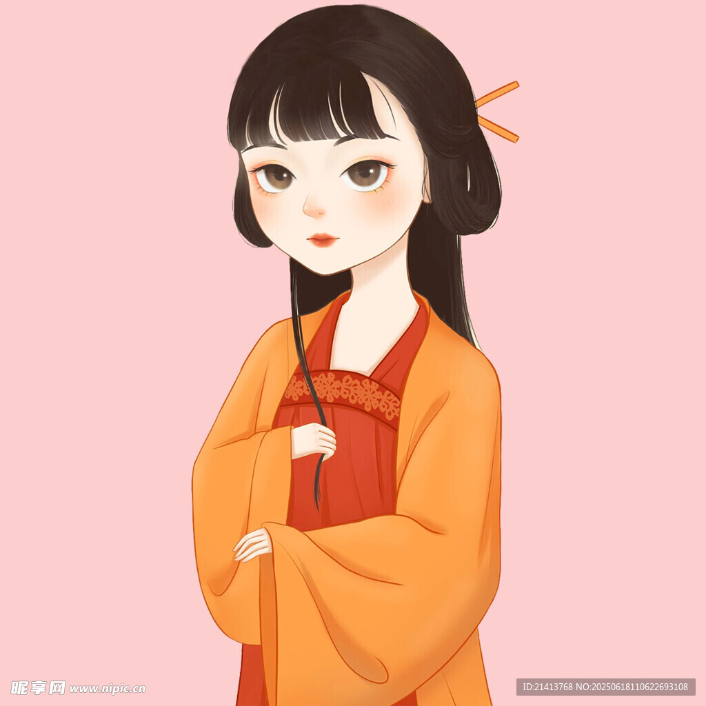古风少女持笛优雅而立
