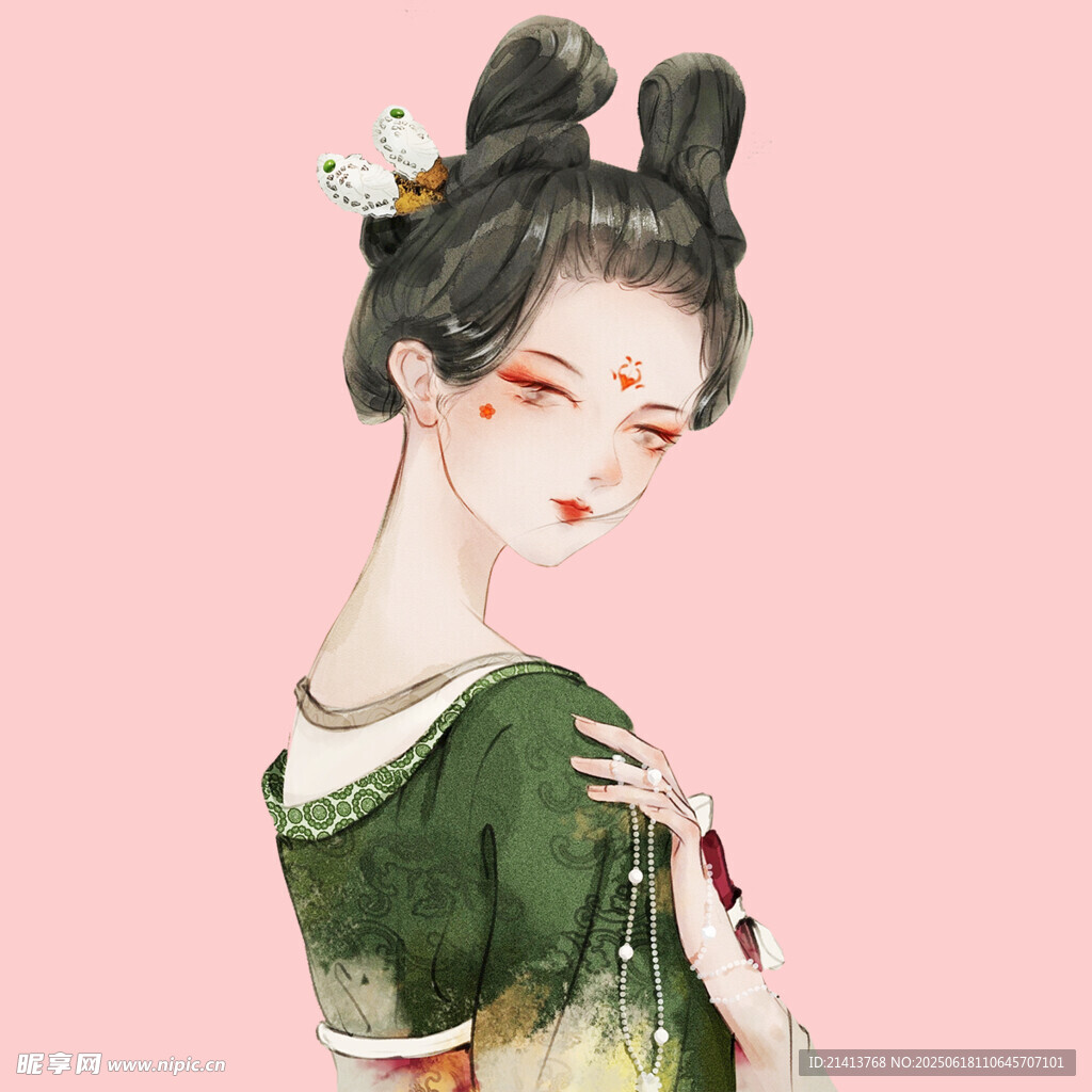 古风发髻女子  温婉动人