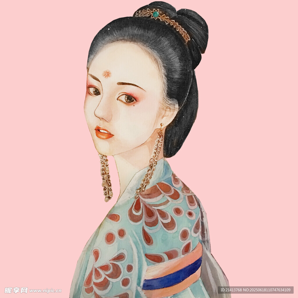 古风女子侧颜  典雅装扮