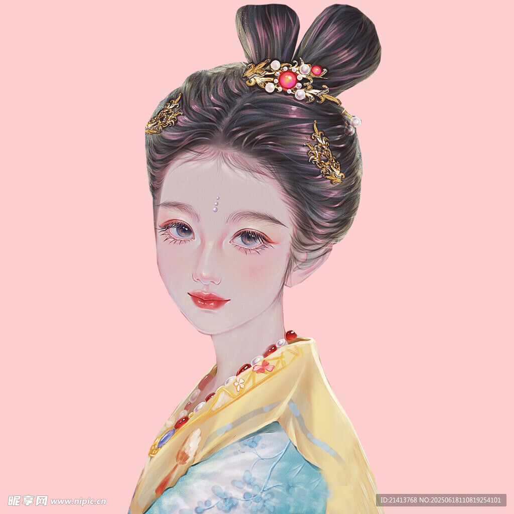 古风唐装女子优雅发髻