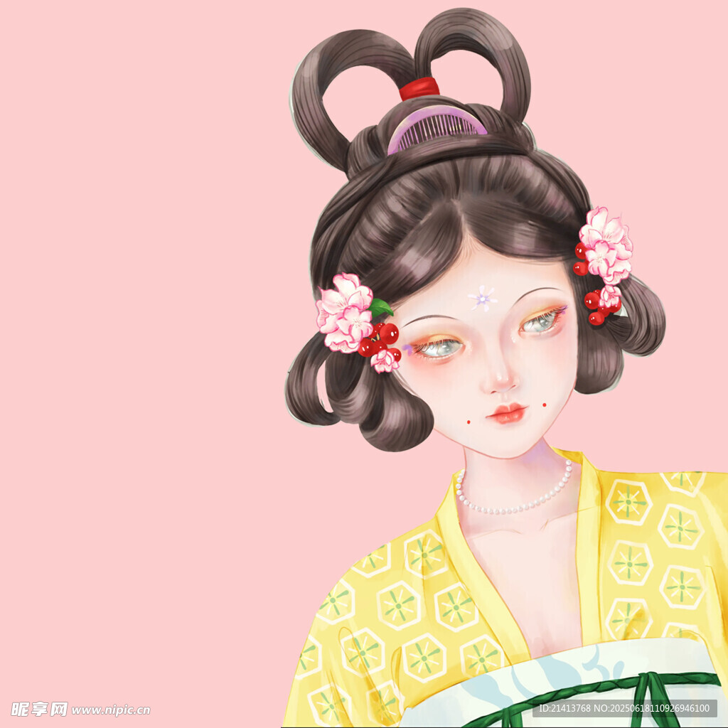 古风发髻女子  典雅装扮