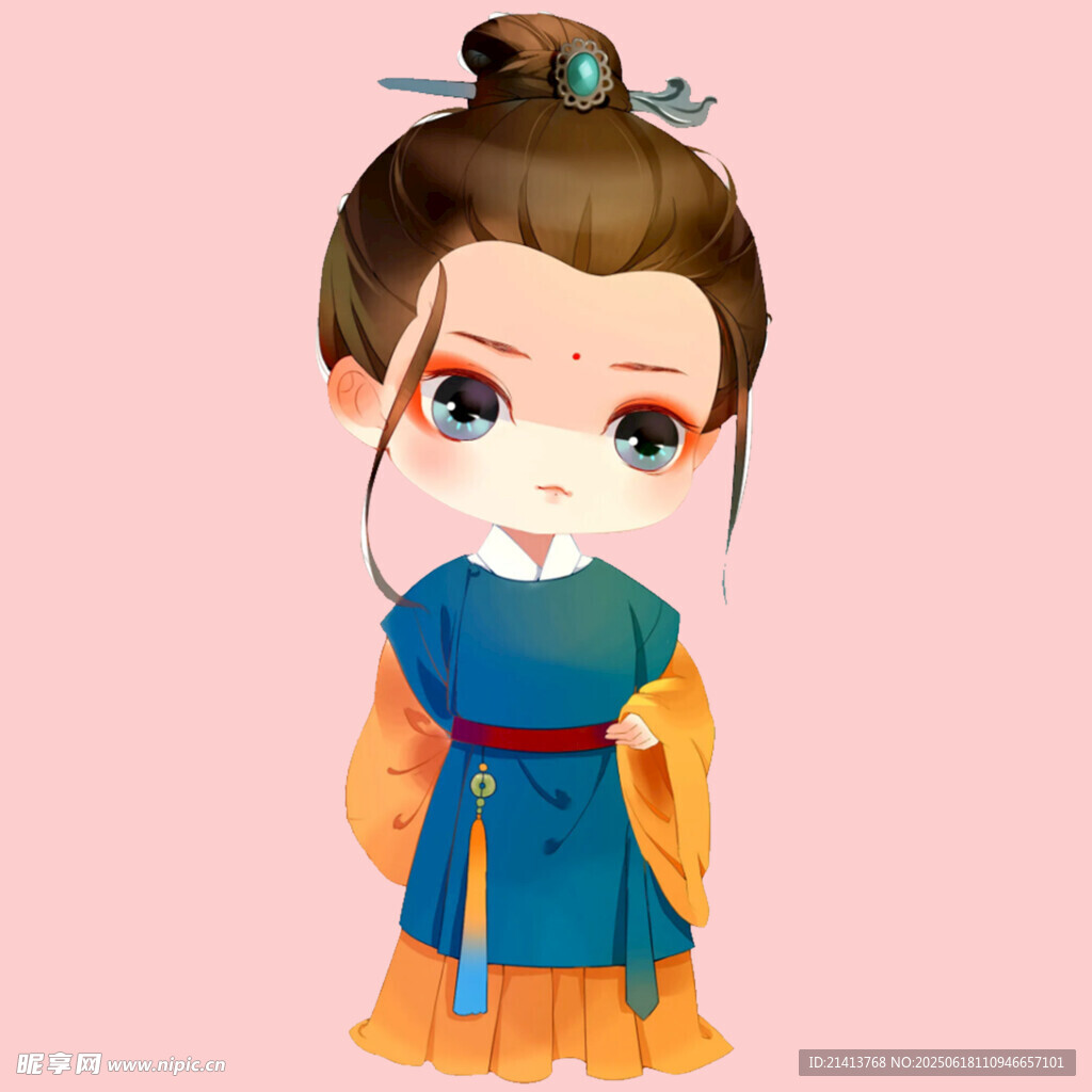 古风可爱卡通古装小女孩