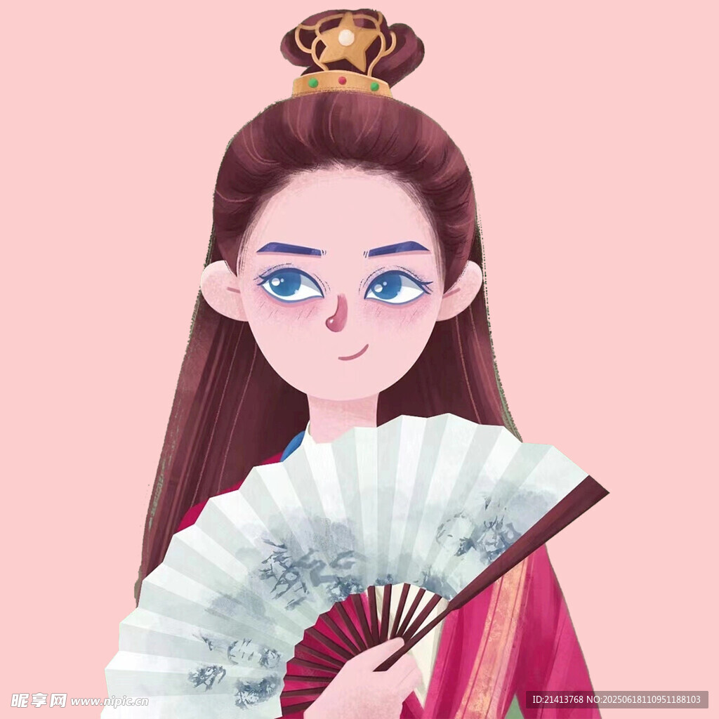 古风持扇女子形象