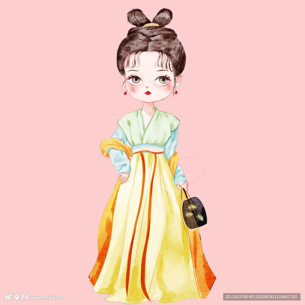 古风汉服少女插画