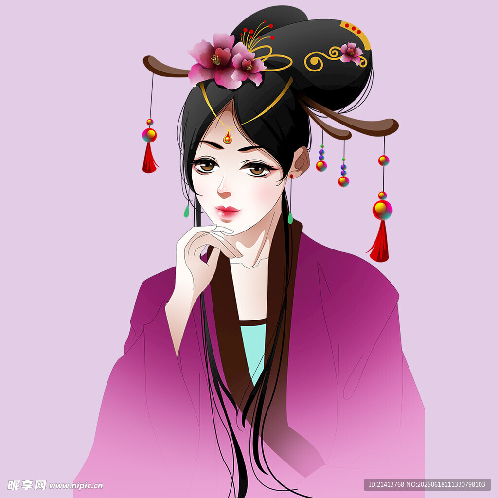 古风佳人 典雅发髻着华服