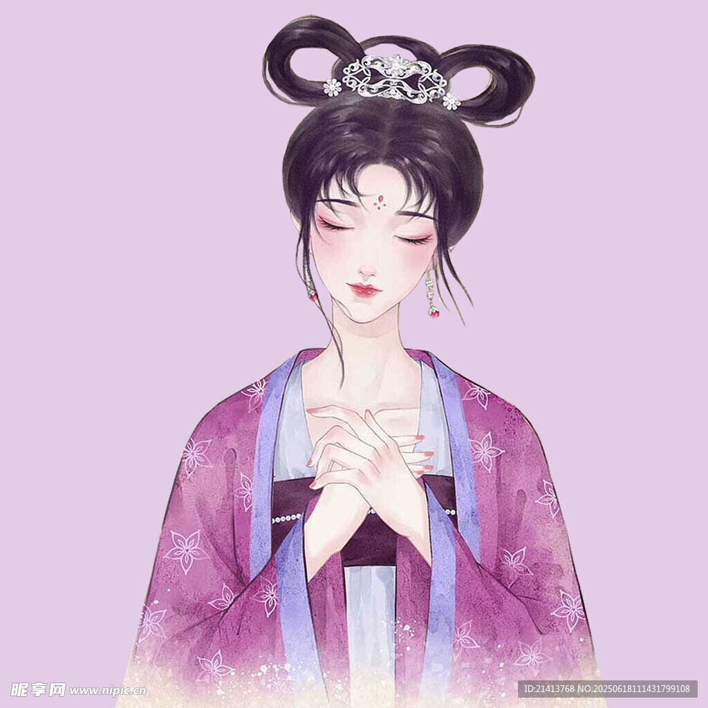 古风汉服女子优雅姿态