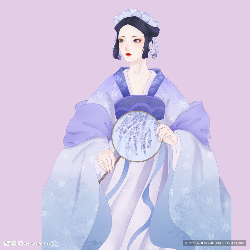 古风持扇优雅古装女子