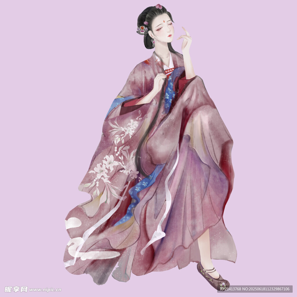古风飘逸汉服女子形象