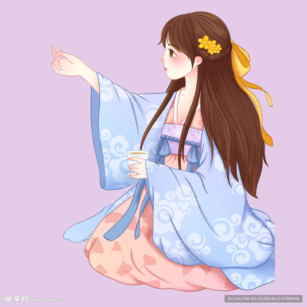 古风少女优雅坐姿