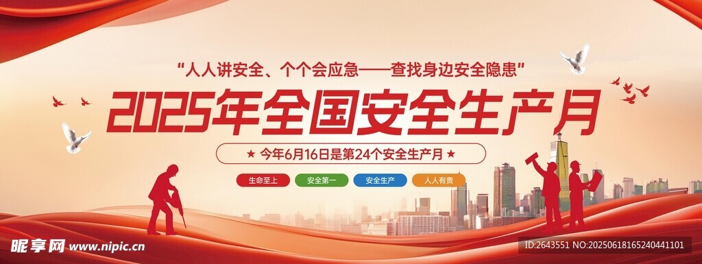 安全生产月2025年宣传展板
