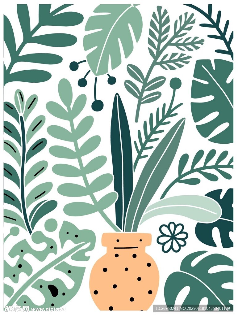 植物手绘插画