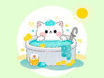 猫咪泡澡插图