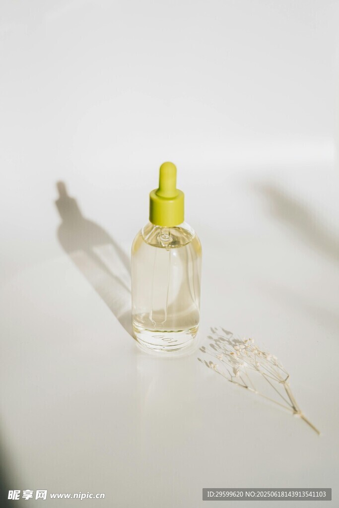 简约香水瓶与干花静物
