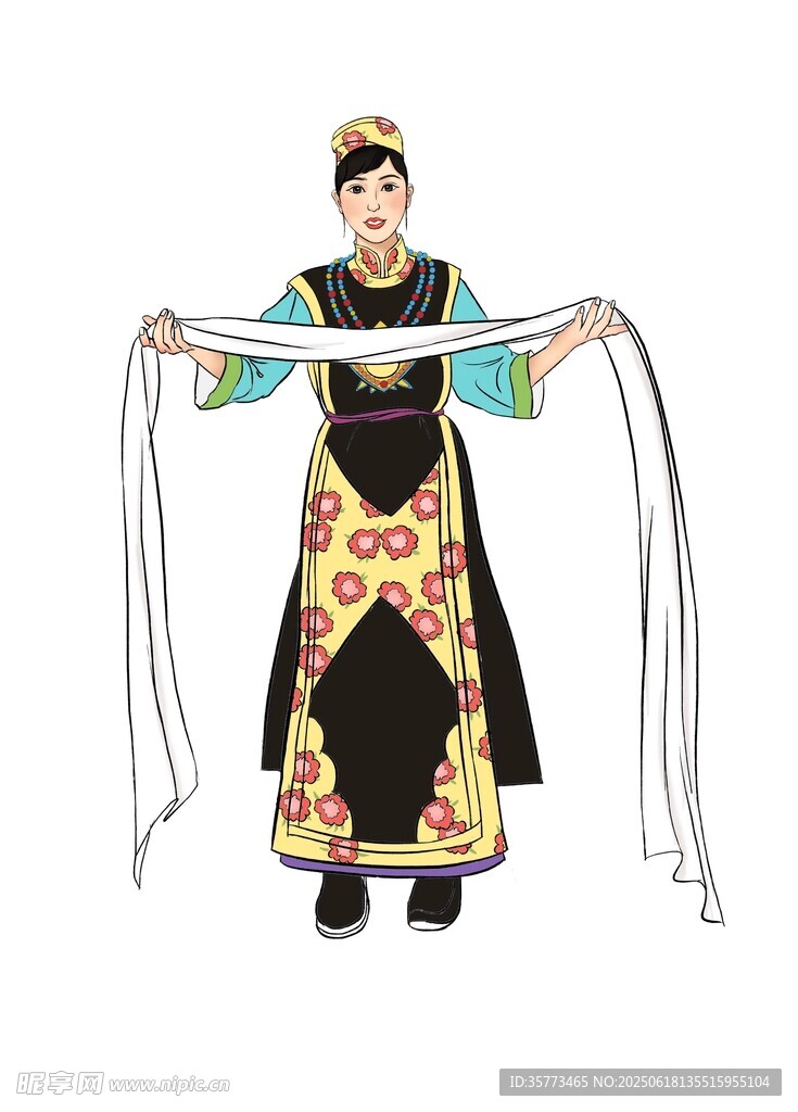 藏族舞者展示传统服饰