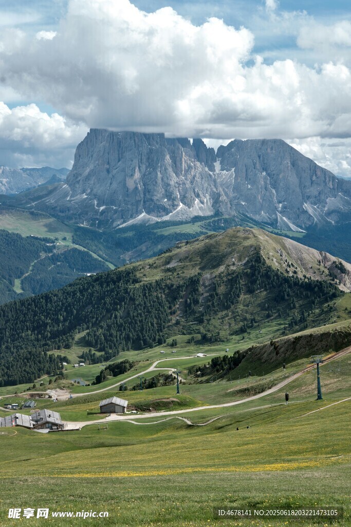 壮丽高山草原风景图
