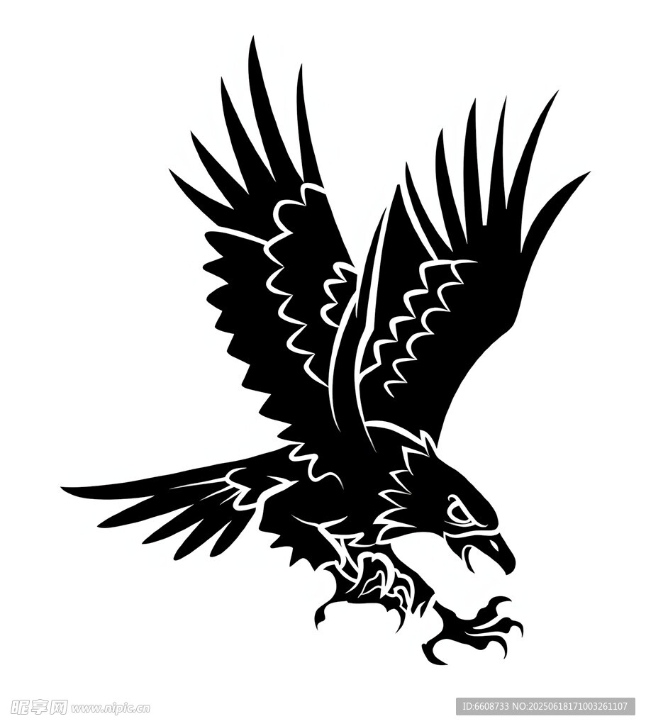 展翅雄鹰抓蛇图案