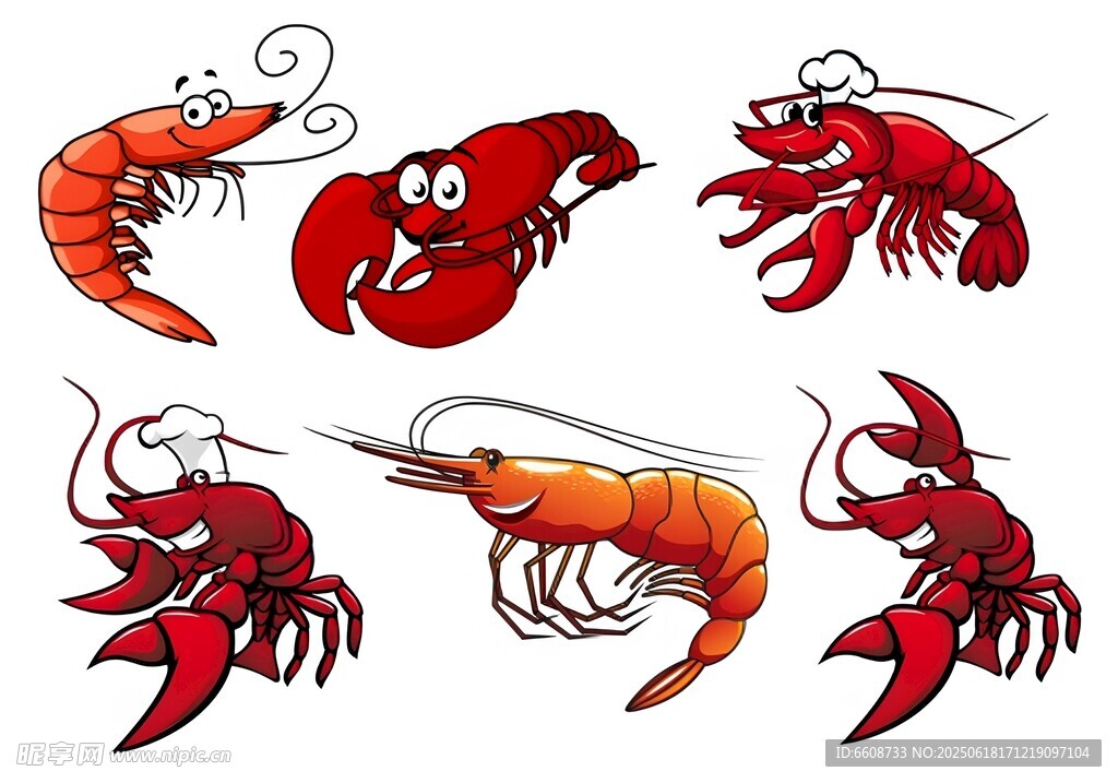 多彩龙虾插画